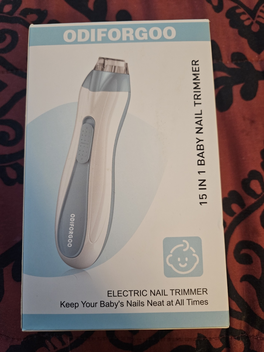 Baby Electric Nail Trimmer - White & Light Blue